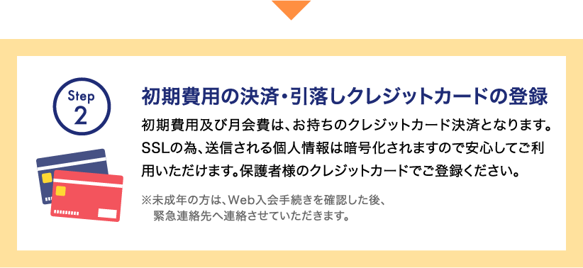 初期費用の決済・引落しクレジットカードの登録